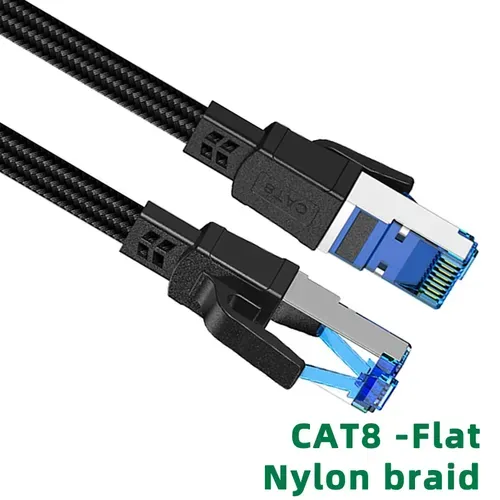 [Taxa Inclusa/Moedas] Cabo Ethernet Weisuda Cat 8, 40gbps, 2000mhz - Acabamento Em Nylon